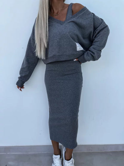 Tweedelige set met sweater en rok – Elettra