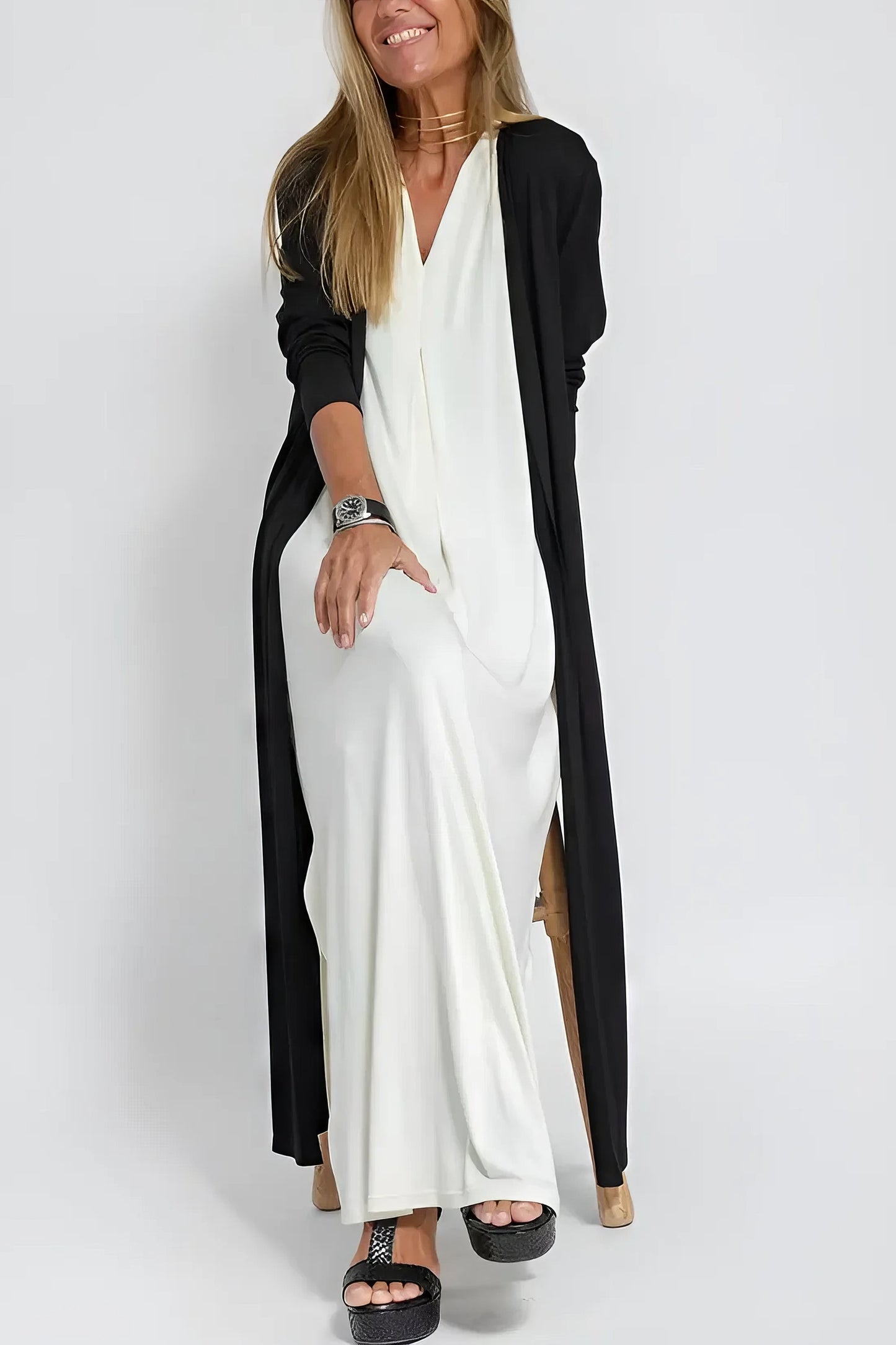 Lange dames jurk elegant ademend flatterend – Lyvazza