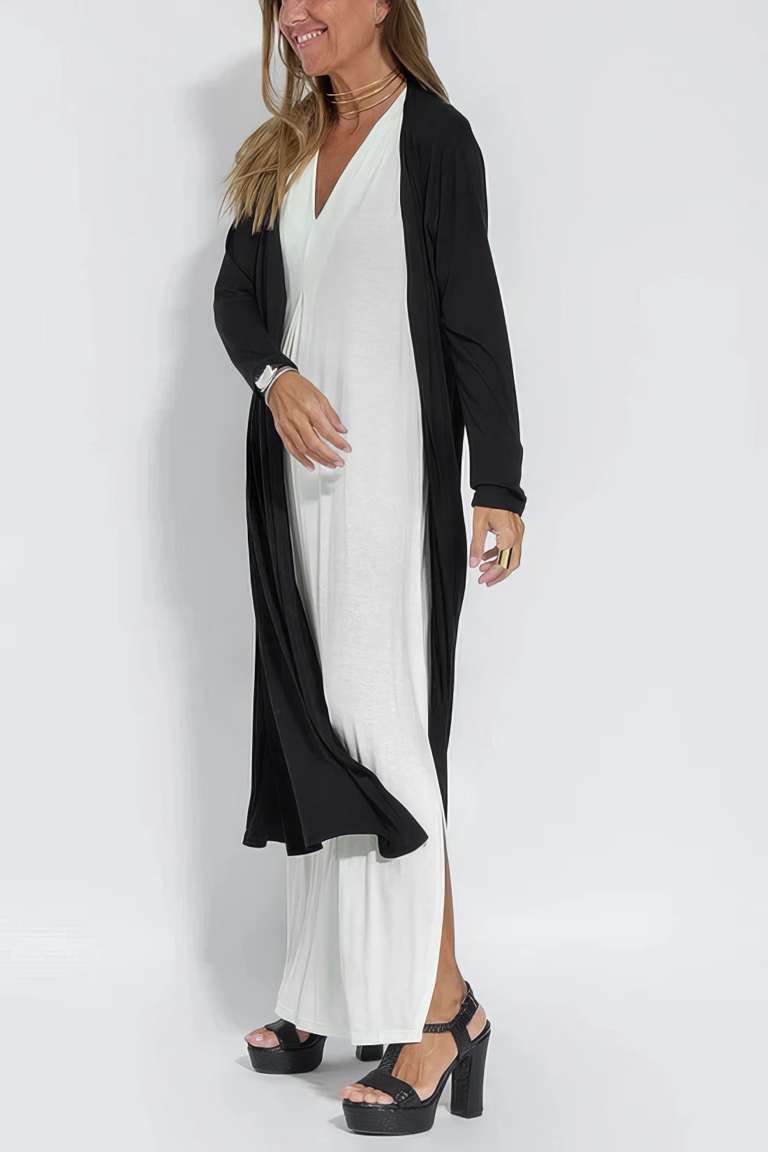 Lange dames jurk elegant ademend flatterend – Lyvazza