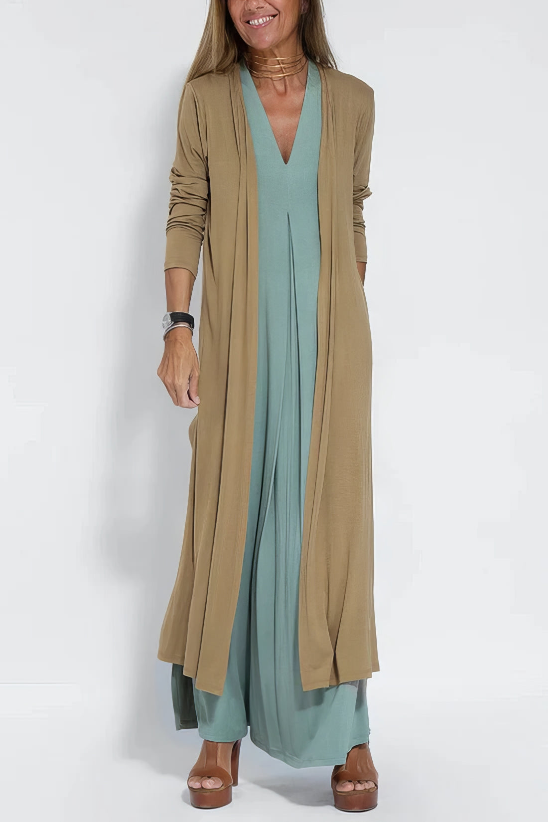 Lange dames jurk elegant ademend flatterend – Lyvazza