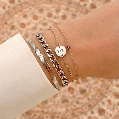 Geboortesteen Armband van Zilver en Goud – Persoonlijk Cadeau – Astralia